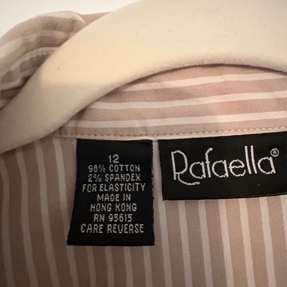 Rafaella Cream and Pink Striped Blouse - Picture 4 of 4
